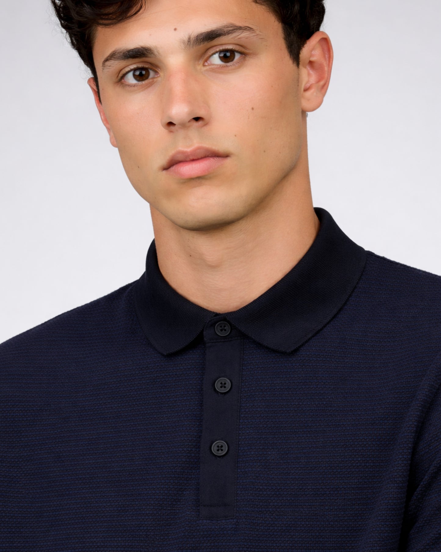Contrast Placket Button Polo 2 (Black)
