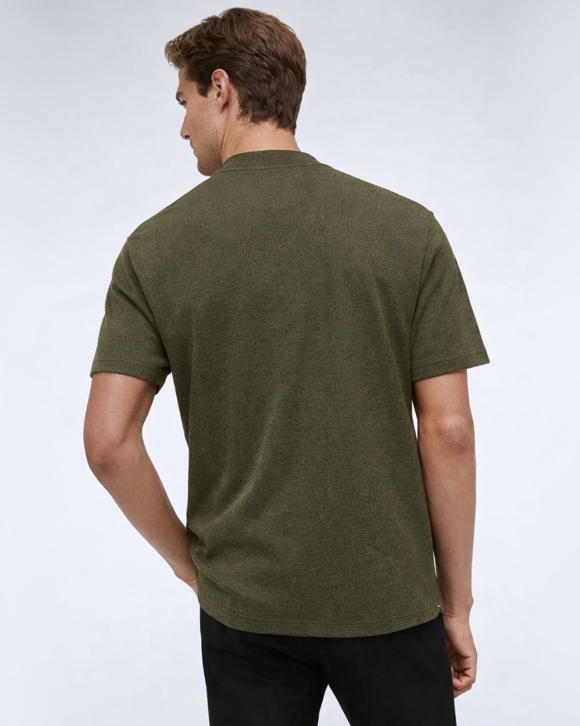 Performance Band-Collar Henley 1 (Dark Green)