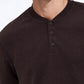 Performance Band-Collar Henley 3 (Dark Brown)