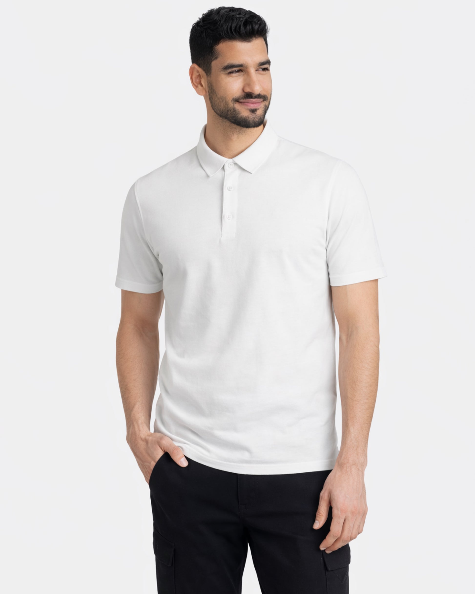 Performance Button Polo 1 (White)