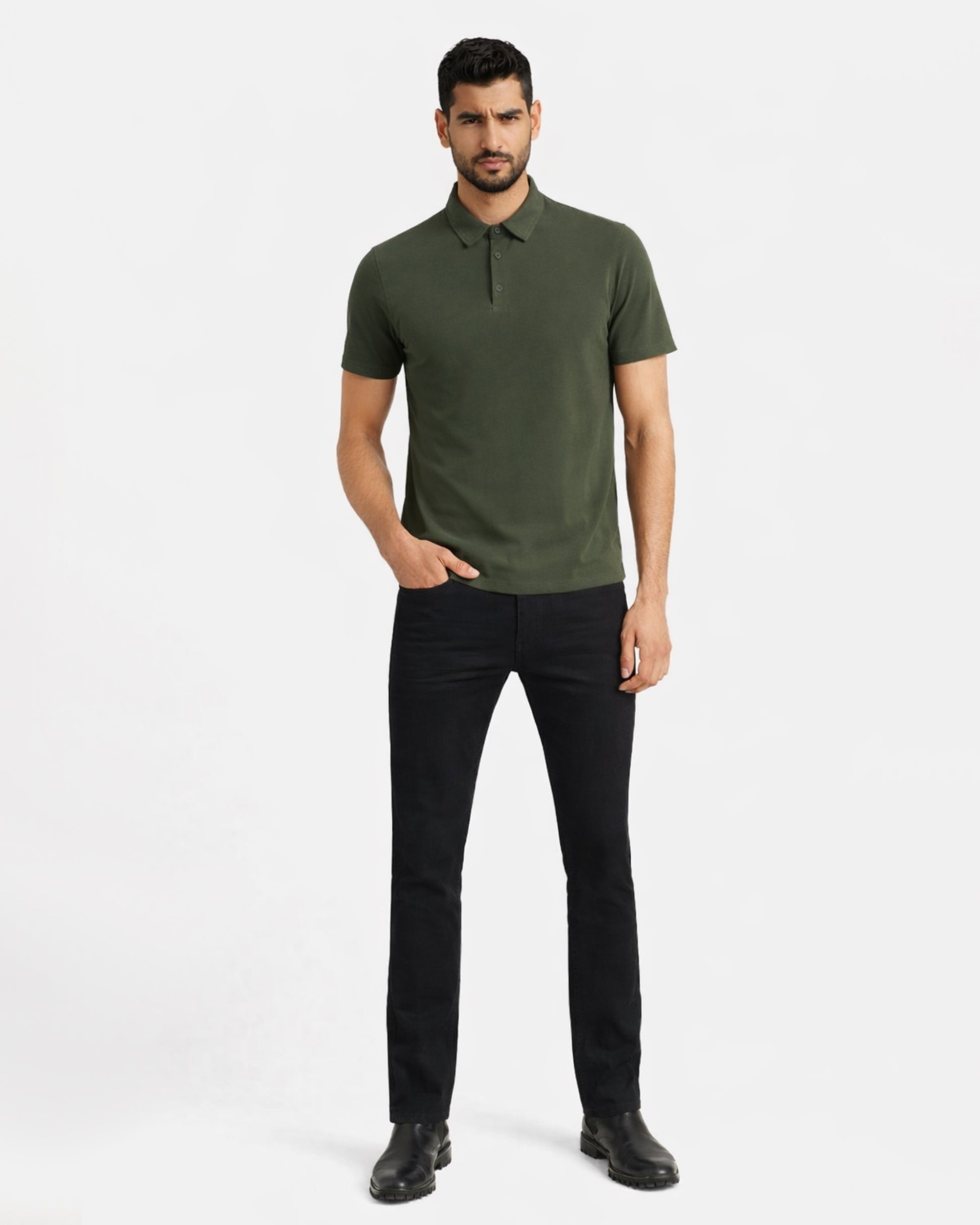 Performance Button Polo 2 (Dark Green)