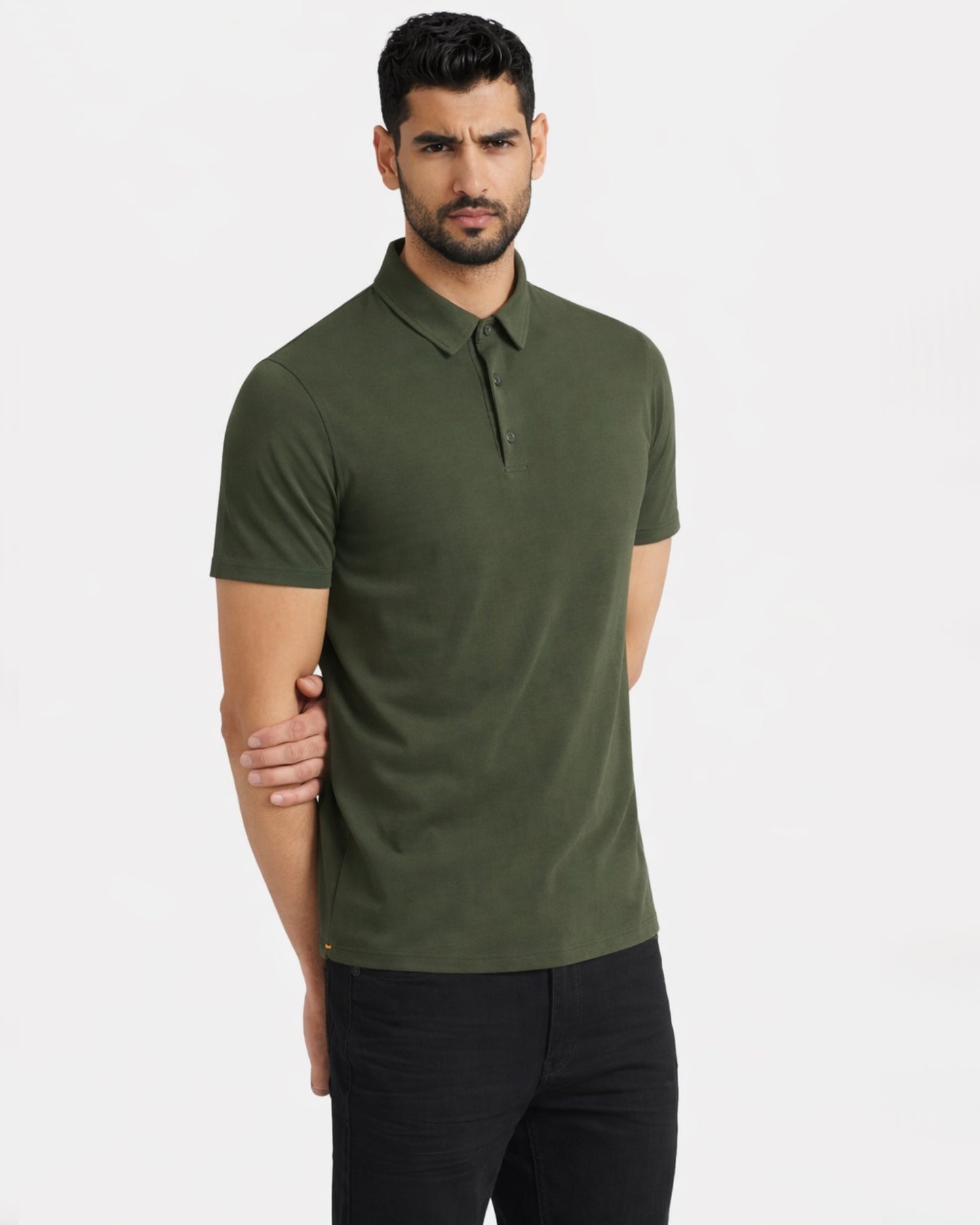 Performance Button Polo 3 (Dark Green)