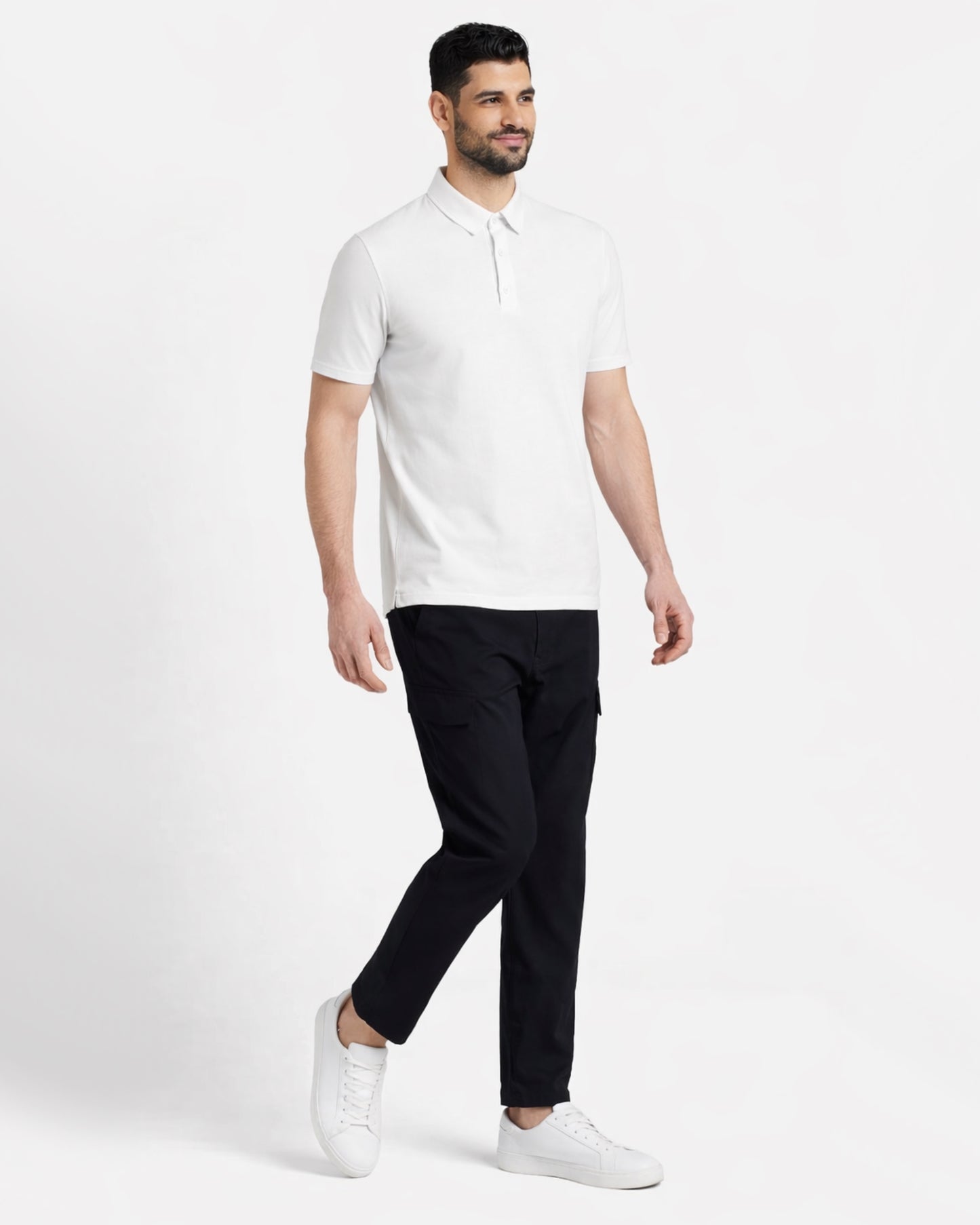 Performance Button Polo 3 (White)