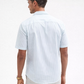 Short Sleeve Striped Poplin Button-Front Shirt