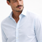 Short Sleeve Striped Poplin Button-Front Shirt